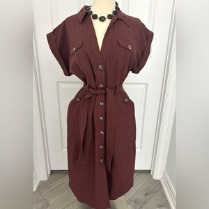 The Fifth Label Brown Maroon Midi Dress